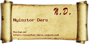 Nyisztor Ders névjegykártya